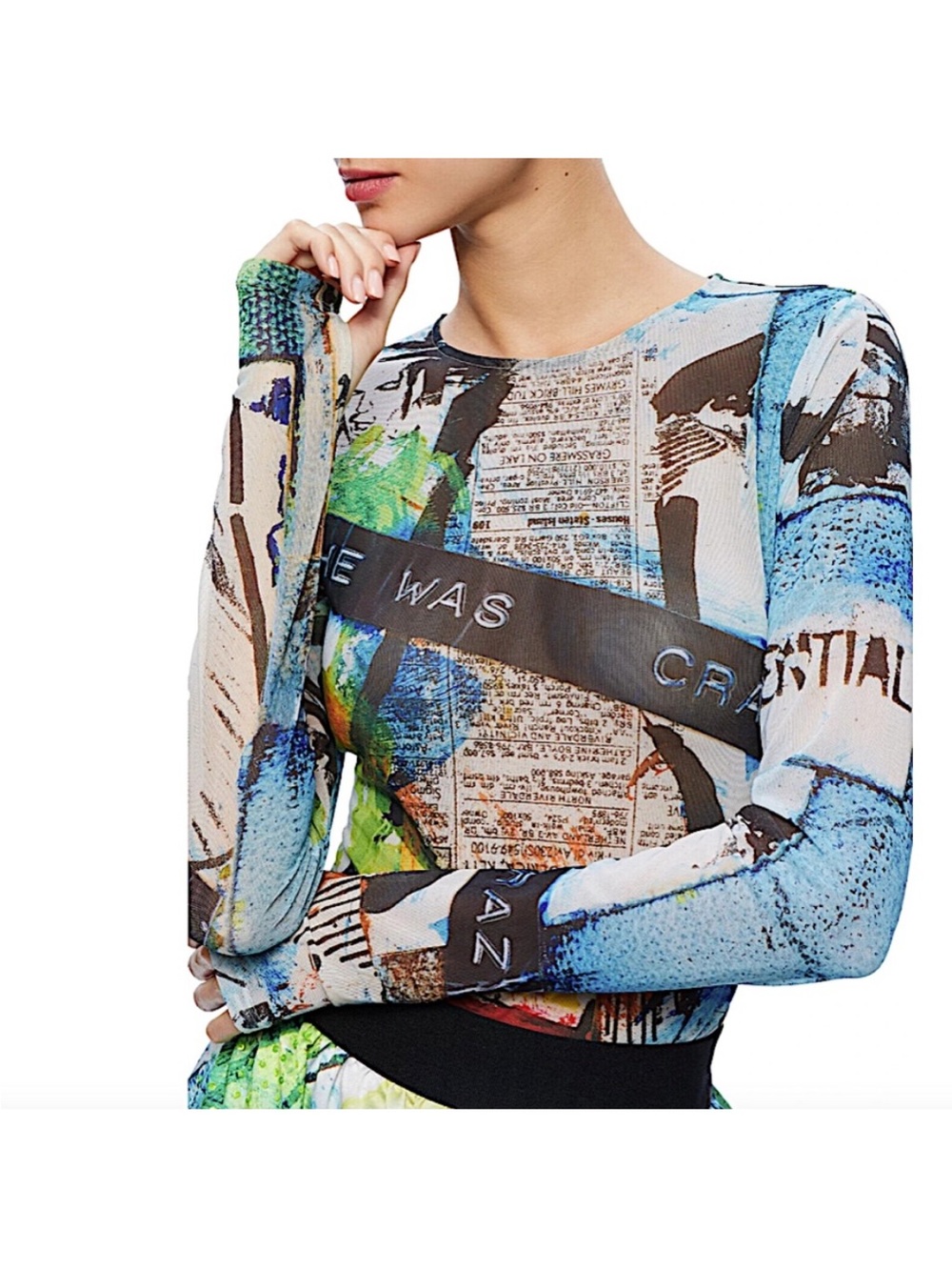 🆕🔥 Alice + Olivia X Basquiat Delaina Crewneck mesh size XS